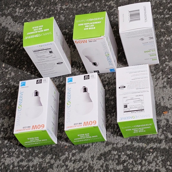 6 Simply Conserve 9W Led 60 watt replacement bulbs - Picture 2 of 5